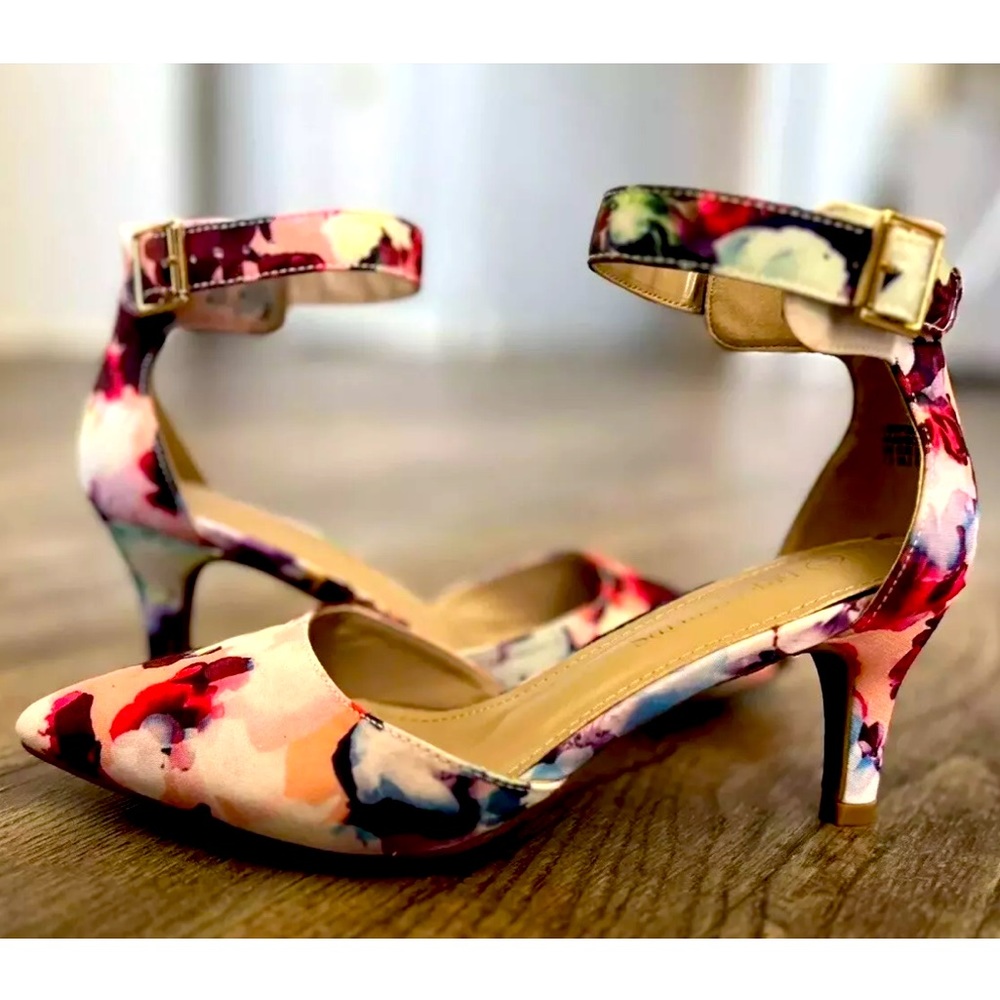 Watercolor Floral Mid Heels | Dream Pairs-Lacey US Size 7.5
